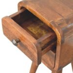 Extra Mini Bedside Table - Chestnut Finish - Slim 20cm Width - Image 6