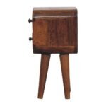 Extra Mini Bedside Table - Chestnut Finish - Slim 20cm Width - Image 8