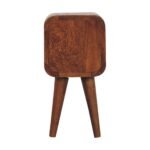 Extra Mini Bedside Table - Chestnut Finish - Slim 20cm Width - Image 9