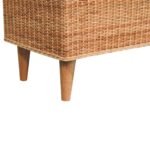 Riviera Woven Bench 102cm Rattan & Cream Boucle Solid Mango Wood - Image 7