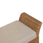 Riviera Woven Bench 102cm Rattan & Cream Boucle Solid Mango Wood - Image 8
