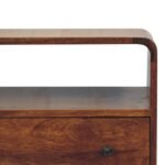 Nordic Charm Chest of Drawers - Chestnut Finish - Curved - W70cm - Image 4