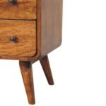 Nordic Charm Chest of Drawers - Chestnut Finish - Curved - W70cm - Image 7