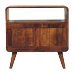 Nordic Charm Chest of Drawers - Chestnut Finish - Curved - W70cm - Image 9