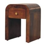 Mini Darcy Nightstand - Chestnut Finish - Curved Edge - W30cm