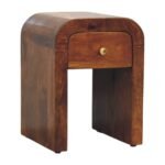 Mini Darcy Nightstand - Chestnut Finish - Curved Edge - W30cm - Image 2