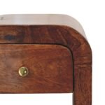 Mini Darcy Nightstand - Chestnut Finish - Curved Edge - W30cm - Image 3