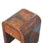 Mini Darcy Nightstand - Chestnut Finish - Curved Edge - W30cm - Image 4