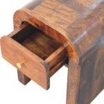 Mini Darcy Nightstand - Chestnut Finish - Curved Edge - W30cm - Image 5