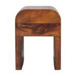 Mini Darcy Nightstand - Chestnut Finish - Curved Edge - W30cm - Image 8