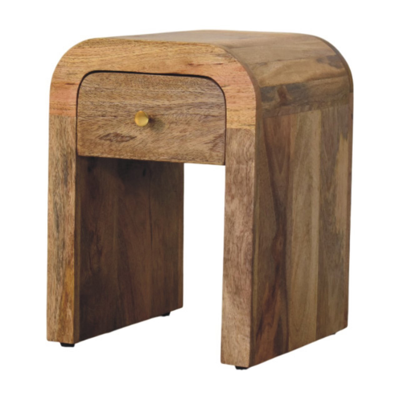 IN3979-2.jpg Mini Darcy Nightstand - Oak-ish Finish - Curved Edge - W30cm - Image 1