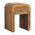 Mini Darcy Nightstand - Oak-ish Finish - Curved Edge - W30cm - Image 2