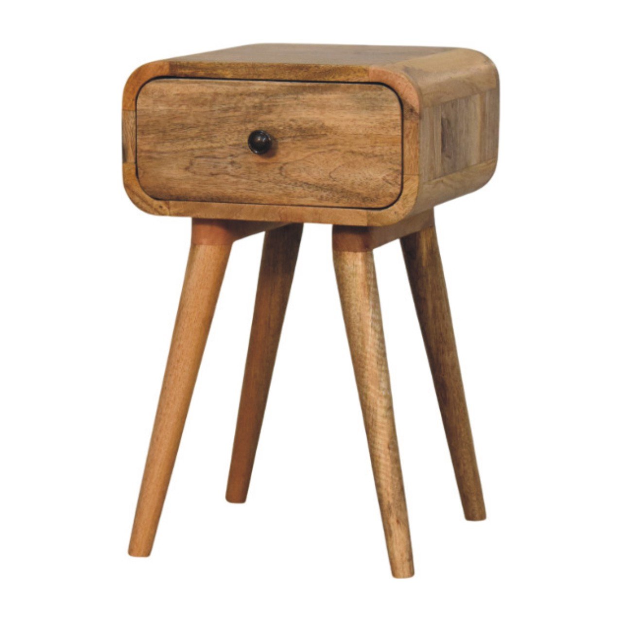 IN3982-2.jpg Avora Mini Bedside Table - Oak-ish Finish - 1 Drawer - W30cm - Image 1