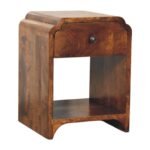 Newton Mini Nightstand - Chestnut Finish - 1 Drawer 1 Shelf - W30cm - Image 2