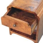 Newton Mini Nightstand - Chestnut Finish - 1 Drawer 1 Shelf - W30cm - Image 5