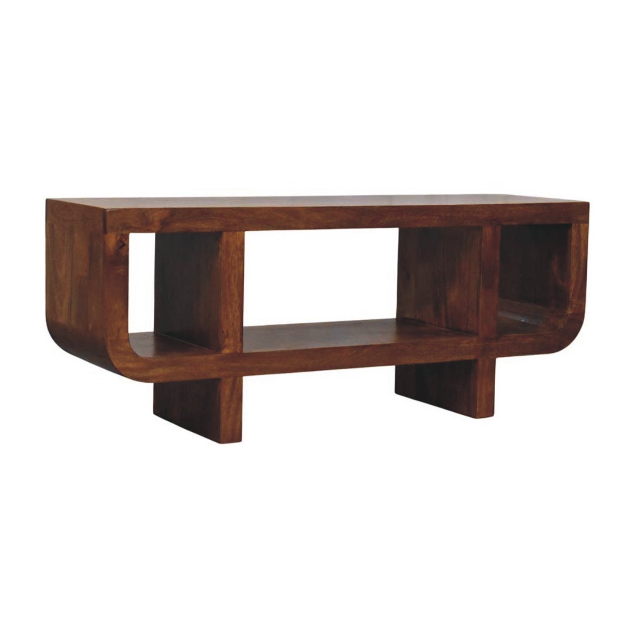 IN4017-2.jpg Orion Curved TV Unit 120cm Solid Mango Wood Chestnut Finish - Image 1