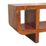 Orion Curved TV Unit 120cm Solid Mango Wood Chestnut Finish - Image 6