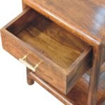 Regency Nightstand 1-Drawer 45cm Solid Mango Wood Chestnut - Image 5