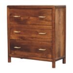 Regency 3-Drawer Chest 75cm Solid Mango Wood Chestnut