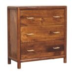 Regency 3-Drawer Chest 75cm Solid Mango Wood Chestnut - Image 2
