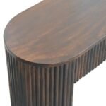 Velvet Mocha Fluted Bench 125cm Solid Mango Wood Dark Brown - Image 4