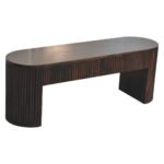 Velvet Mocha Fluted Bench 125cm Solid Mango Wood Dark Brown - Image 6