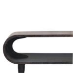 Curved Edge TV Media Unit - Carbon Ash Finish - Brass Detail - W90cm - Image 3