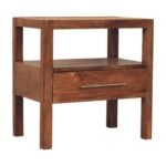 Caldera Bedside Stand - Honey Caramel Finish - Solid Mango Wood - W55cm - Image 2