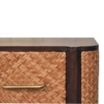 Havana Bedside Table - Cane Rattan Front - Velvet Mocha - W50cm - Image 3