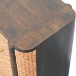 Havana Bedside Table - Cane Rattan Front - Velvet Mocha - W50cm - Image 4