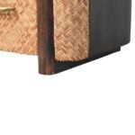 Havana Bedside Table - Cane Rattan Front - Velvet Mocha - W50cm - Image 6
