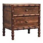 Bamboo Frame Nightstand - Roasted Almond Finish - Solid Wood - H58cm - Image 2