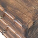 Bamboo Frame Nightstand - Roasted Almond Finish - Solid Wood - H58cm - Image 4