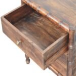 Bamboo Frame Nightstand - Roasted Almond Finish - Solid Wood - H58cm - Image 5
