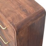 Rounded 3-Drawer Chest - Winewood Oak Finish - Small Storage - W55cm - Image 3
