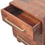 Rounded 3-Drawer Chest - Winewood Oak Finish - Small Storage - W55cm - Image 4