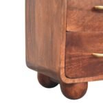 Rounded 3-Drawer Chest - Winewood Oak Finish - Small Storage - W55cm - Image 5