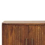 Solis Fluted Mini Sideboard - Solid Mango Wood - Globe Legs - W55cm - Image 3