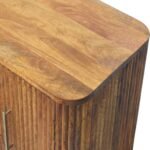 Solis Fluted Mini Sideboard - Solid Mango Wood - Globe Legs - W55cm - Image 4