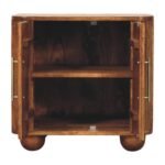 Solis Fluted Mini Sideboard - Solid Mango Wood - Globe Legs - W55cm - Image 5