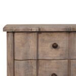 Beaumont Curved Bedside Table - Acid Wash Finish - Fluted - W55cm - Image 3
