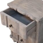 Beaumont Curved Bedside Table - Acid Wash Finish - Fluted - W55cm - Image 5
