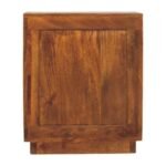 Curved Ribbed Bedside Table - Amber Oak Finish - 1 Drawer - W50cm - Image 9