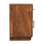 Curved Ribbed Bedside Table - Amber Oak Finish - 1 Drawer - W50cm - Image 8