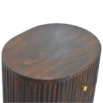Curved Fluted Bedside Table - Velvet Mocha - 3 Drawers - W45cm - Image 4