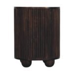 Curved Fluted Bedside Table - Velvet Mocha - 3 Drawers - W45cm - Image 8