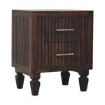 Belmont 2-Drawer Nightstand - Velvet Mocha Finish - Solid Wood - H55cm
