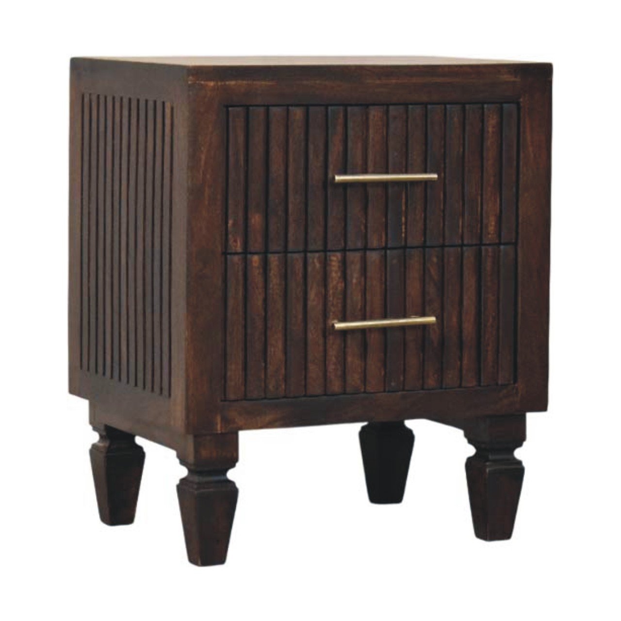 IN4072-2.jpg Belmont 2-Drawer Nightstand - Velvet Mocha Finish - Solid Wood - H55cm - Image 1