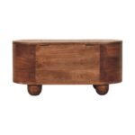 Curva Storage Trunk - Roasted Almond Finish - Oval Blanket Box - W80cm - Image 9