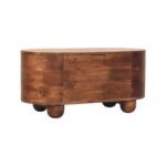 Curva Storage Trunk - Roasted Almond Finish - Oval Blanket Box - W80cm - Image 2